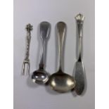 FOUR PIECES OF HALLMARKED SILVER FLATWARE