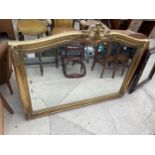 A VICTORIAN STYLE OVERMANTLE MIRROR, 51" X 39"