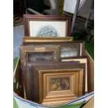 A LARGE QUANTITY OF VINTAGE PRINTS IN FRAMES