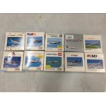 TEN ASSORTED HERPA BOXED AEROPLANE MODELS - SCALE 1:500