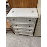 A MODERN SHABBY CHIC BUREAU/CHEST, 26.5" WIDE