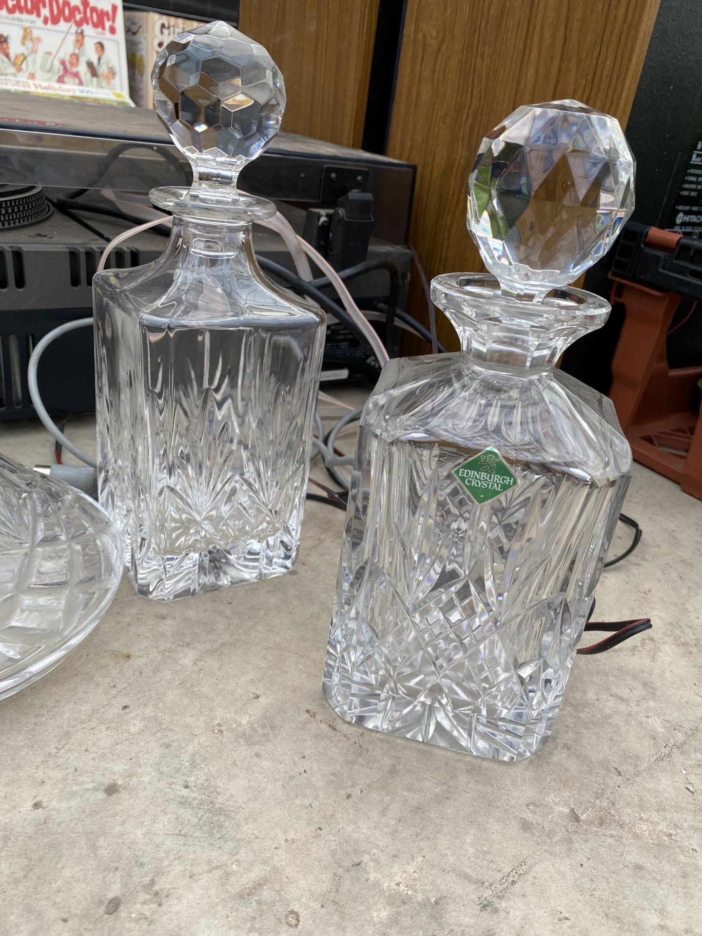 FIVE VARIOUS CUT GLASS DECANTORS - Image 3 of 4