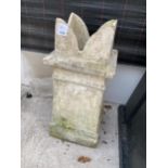 A DECORATIVE KINGS CHIMNEY POT