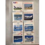 EIGHT BOXED HERPA WINGS COLLECTION MODEL AEROPLANES - SCALE 1:500