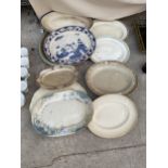 A LARGE ASSORTMENT OF CERAMIC MEAT PLATTERS