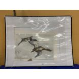 A LEON DANCHIN SIGNED LARGE PAIR OF MALLARDS IN FLIGHT