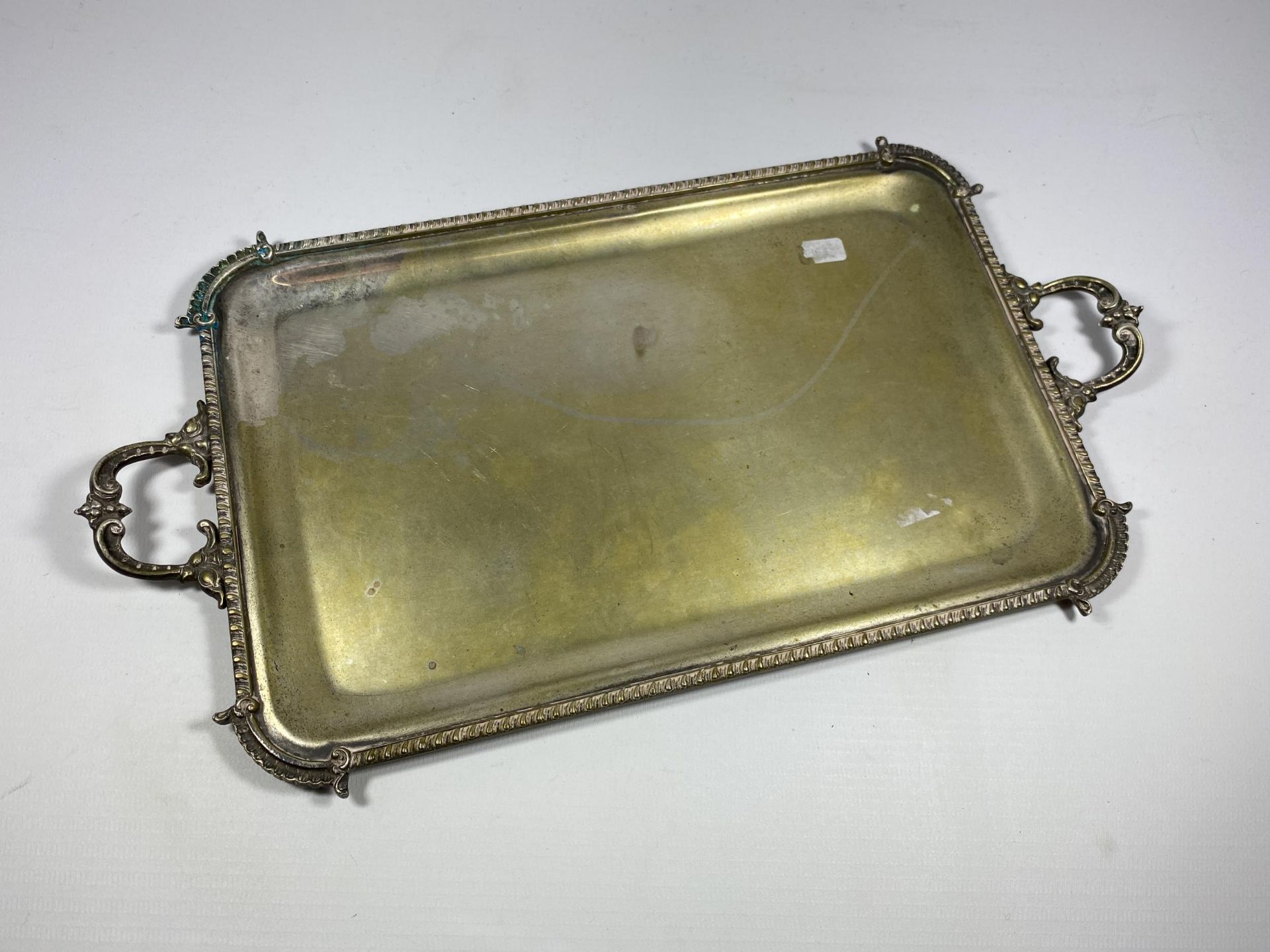 A VINTAGE .925 SILVER SMALL DRINKS TRAY