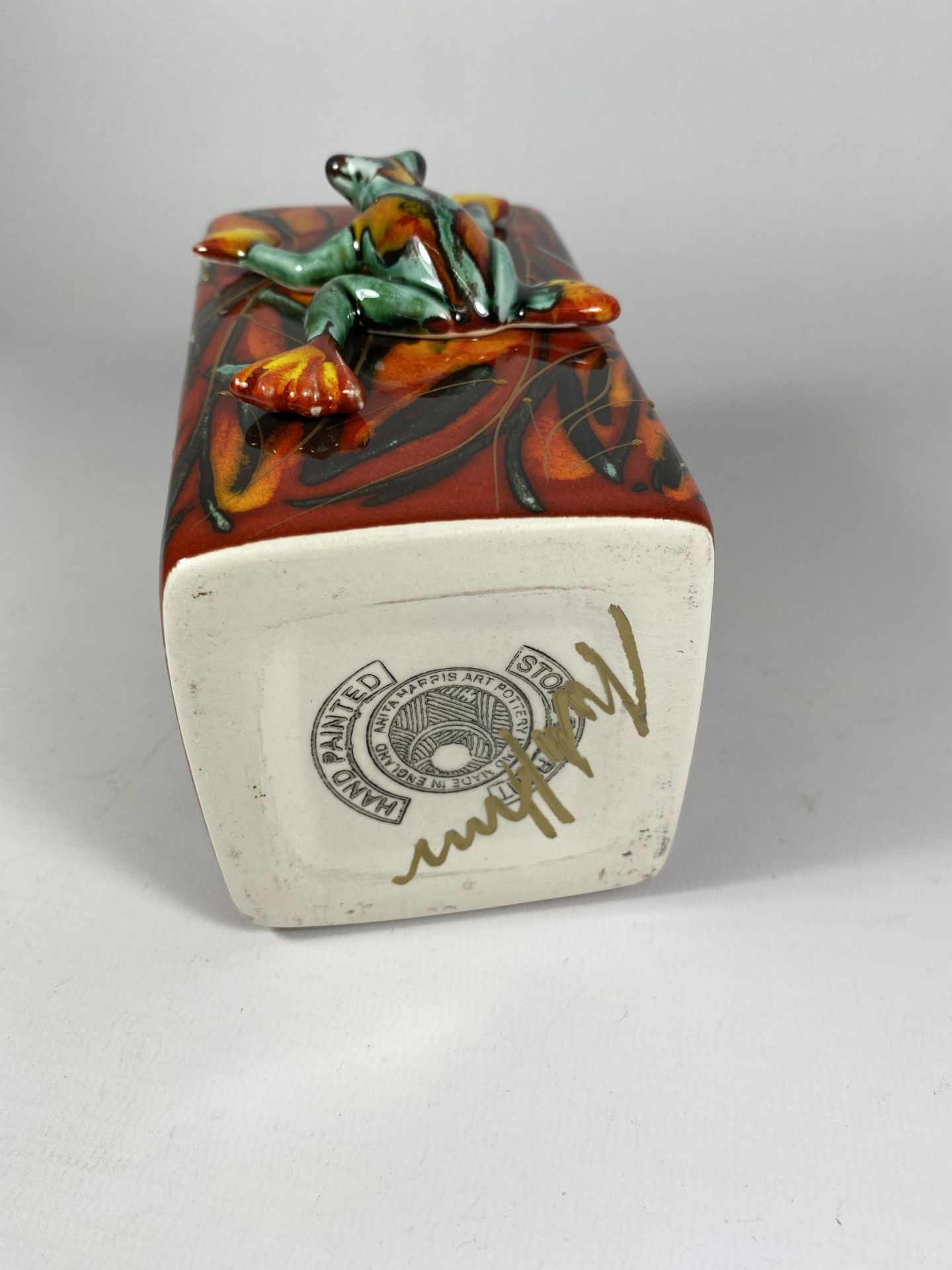 AN ANITA HARRIS POTTERY FROG VASE - Bild 2 aus 2