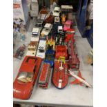 A QUANTITY OF VINTAGE DIECAST VEHICLES TO INCLUDE CORGI, MATCHBOX ETC