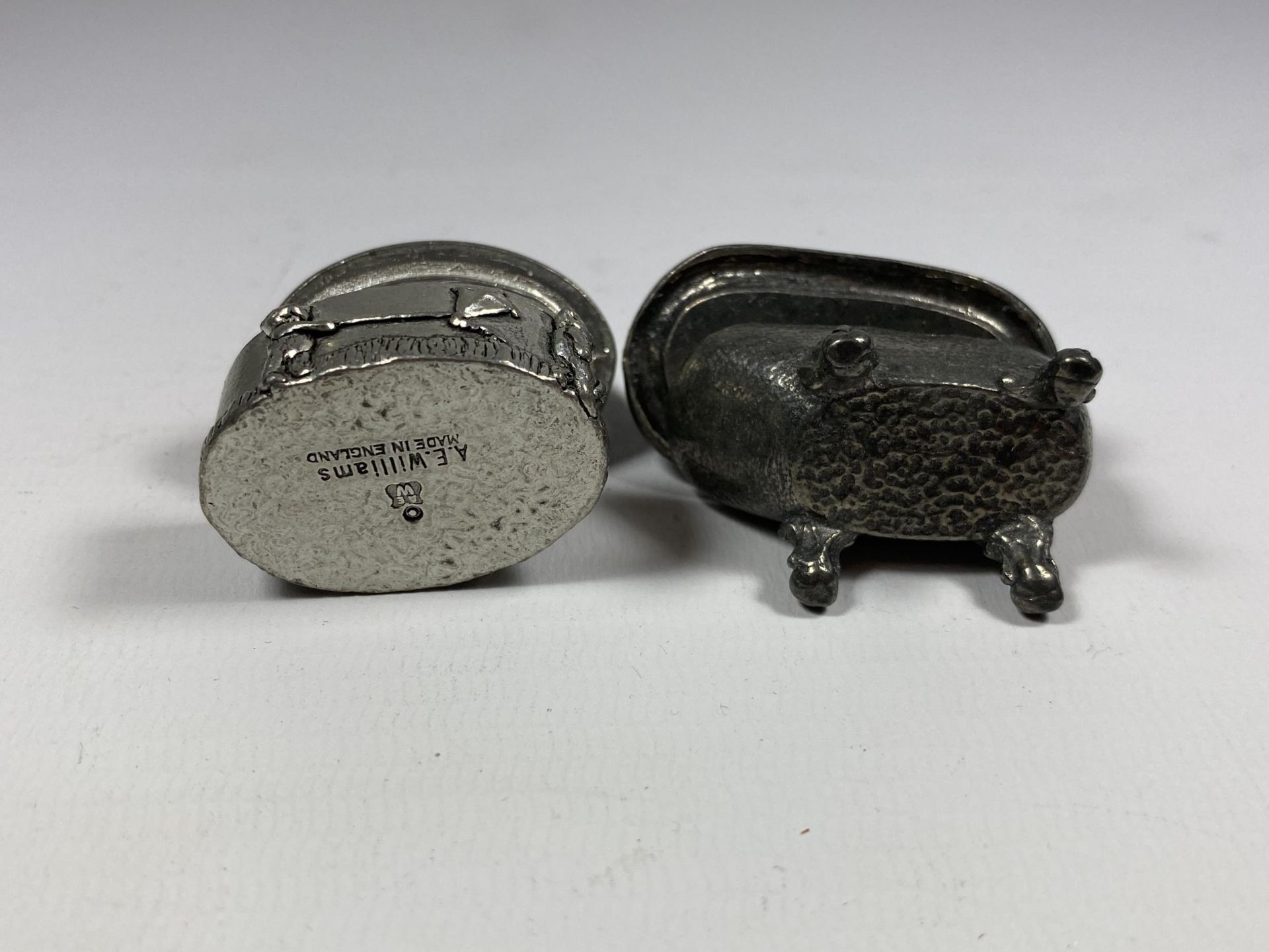 TWO LIDDED NOVELTY PILL BOXES, A.E WILLIAMS - Image 2 of 2