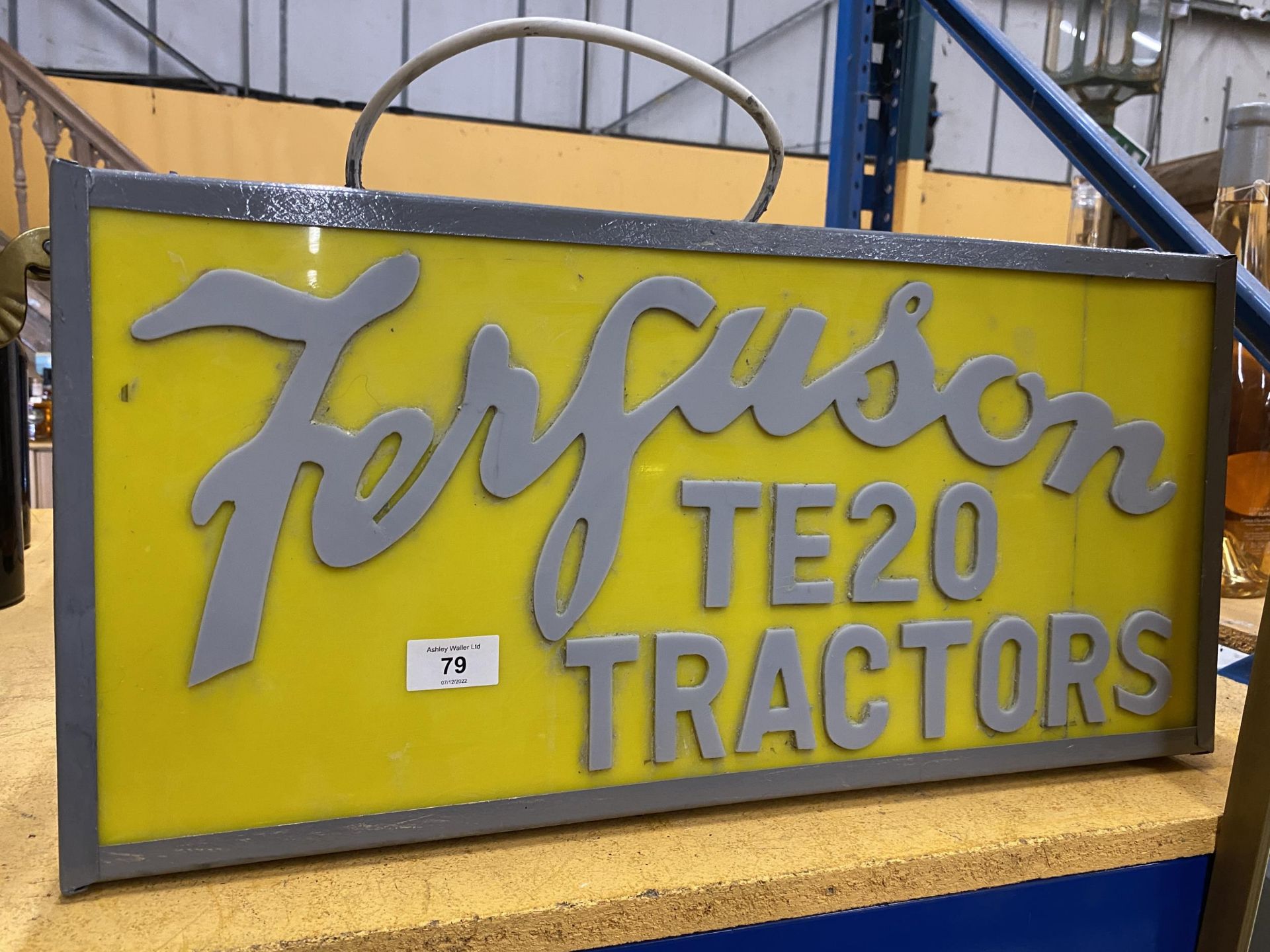 A FERGUSON TE20 TRACTORS ILLUMINATED BOX SIGN