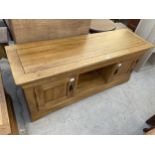 A MODERN OAK ENTERTAINMENT UNIT BY 'J.B.GLOBAL', 55" WIDE