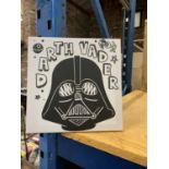 A 'DARTH VADER' PRINT ON CANVAS 25CM X 25CM