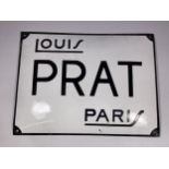 A LOUIS PRAT PARIS ART GALLERY ENAMEL SIGN, 30 X 40CM