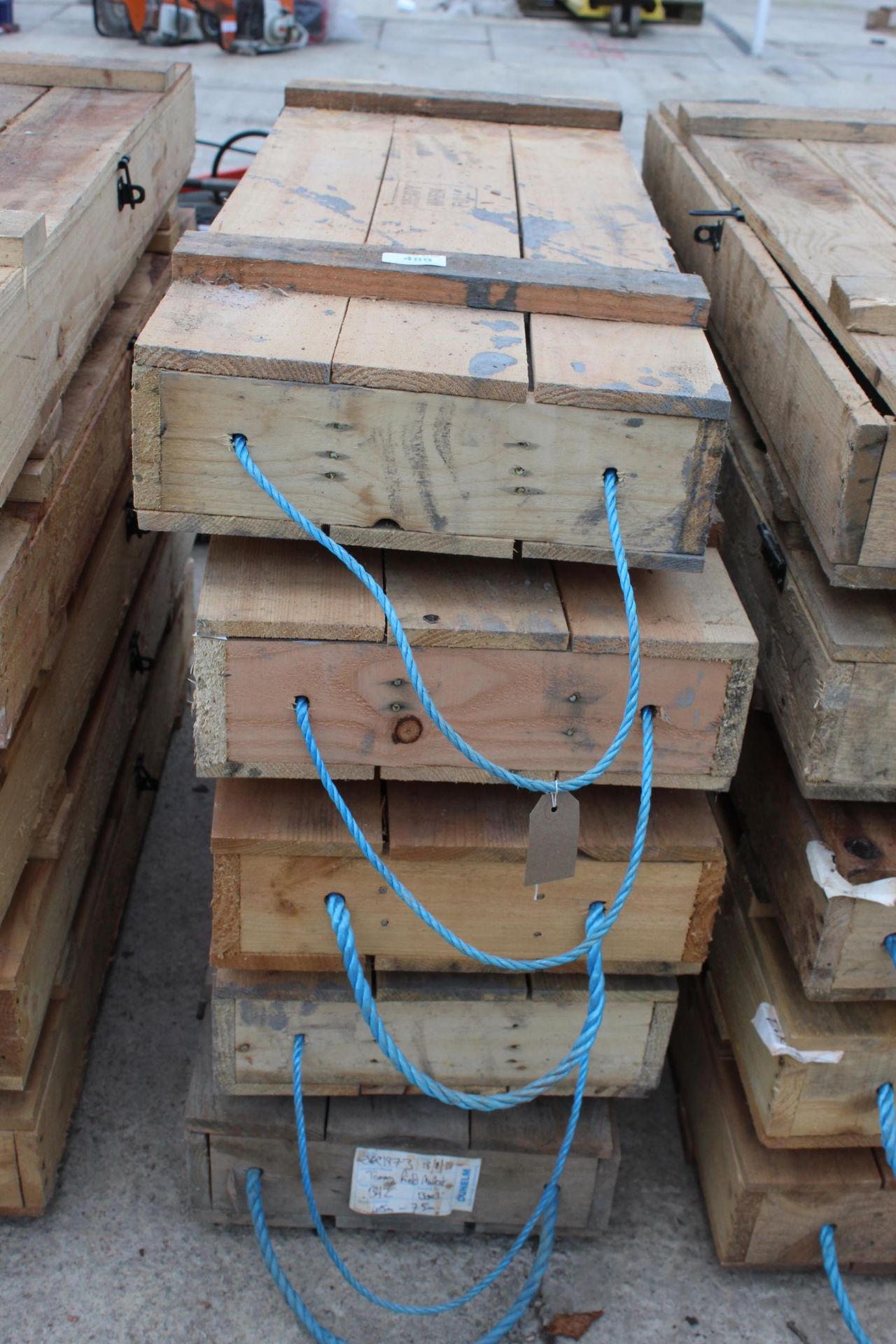 5 WOOD CRATES NO VAT