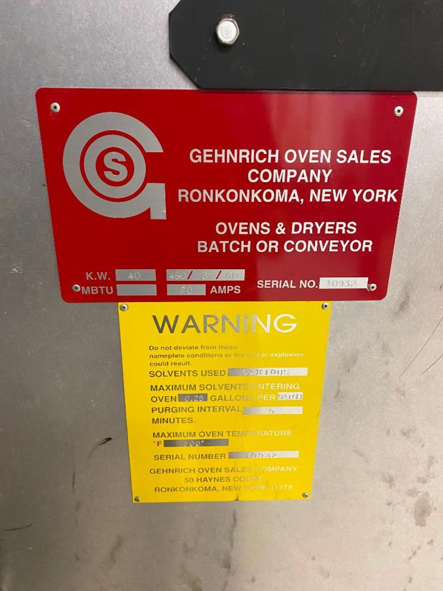 Gehnrich Walk In Batch Oven - Image 3 of 3