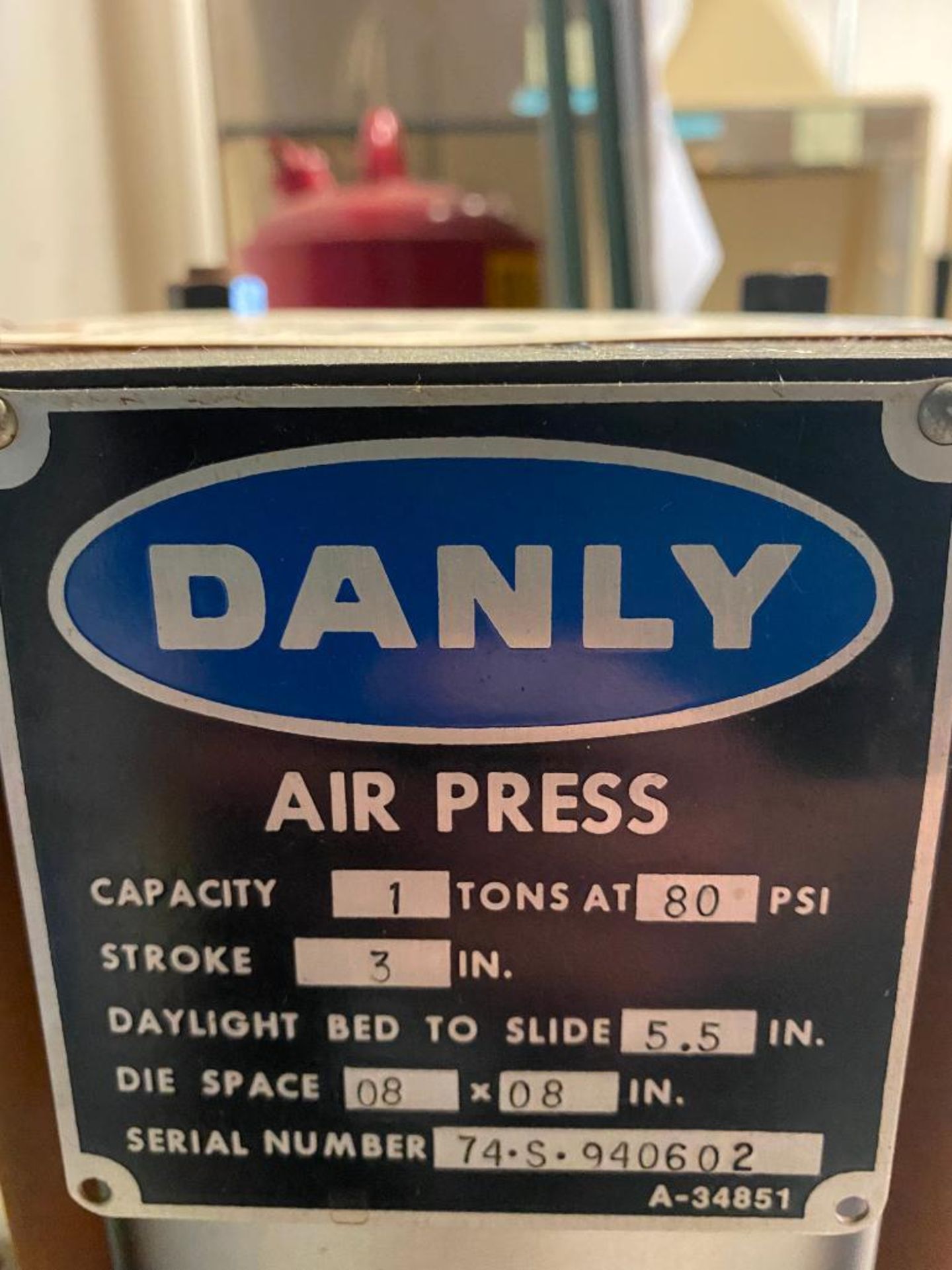 Danly 1 Ton Capacity Air Press - Bild 3 aus 3