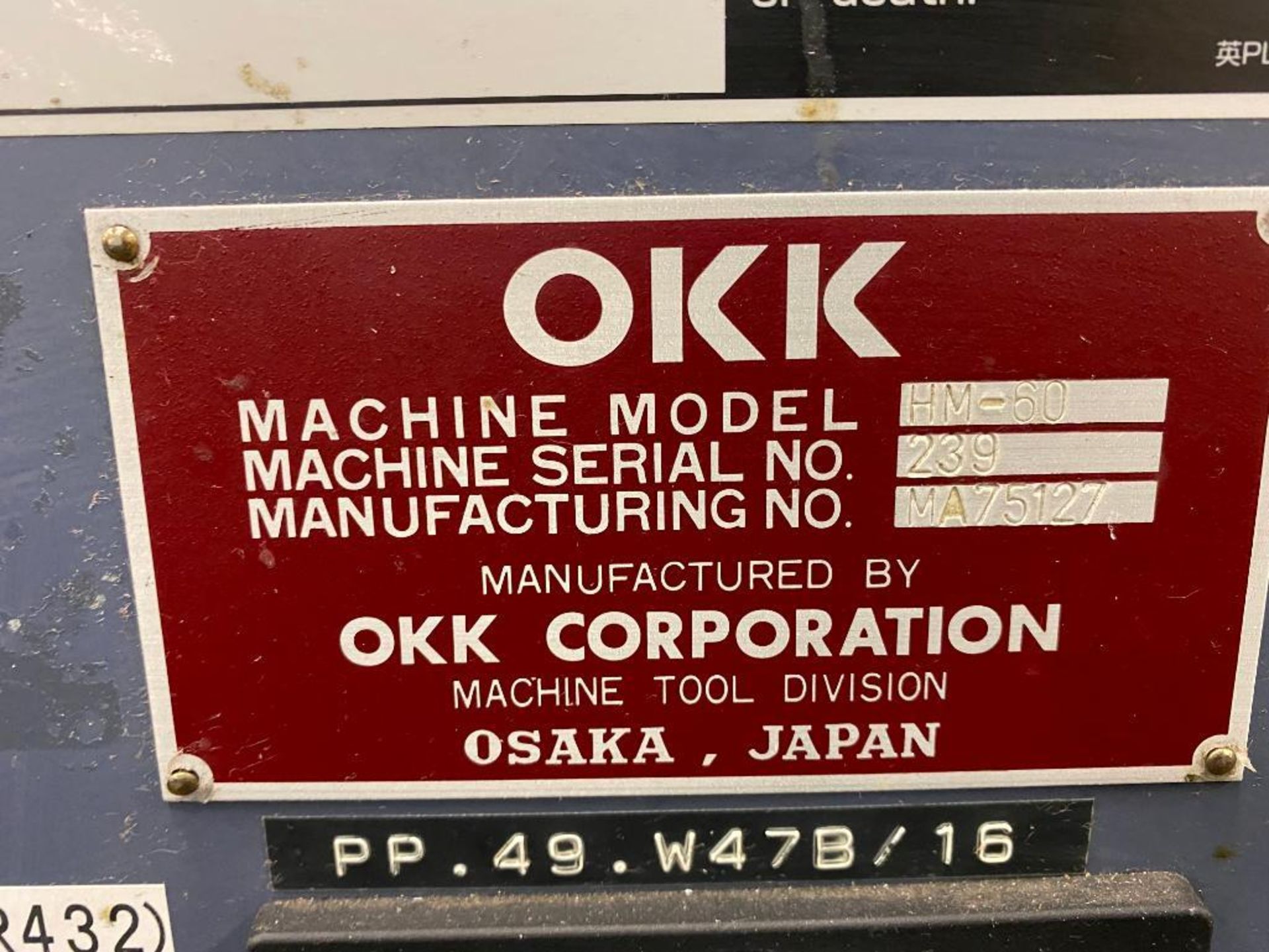 OKK HM60 CNC Horizontal Machining Center - Image 7 of 7
