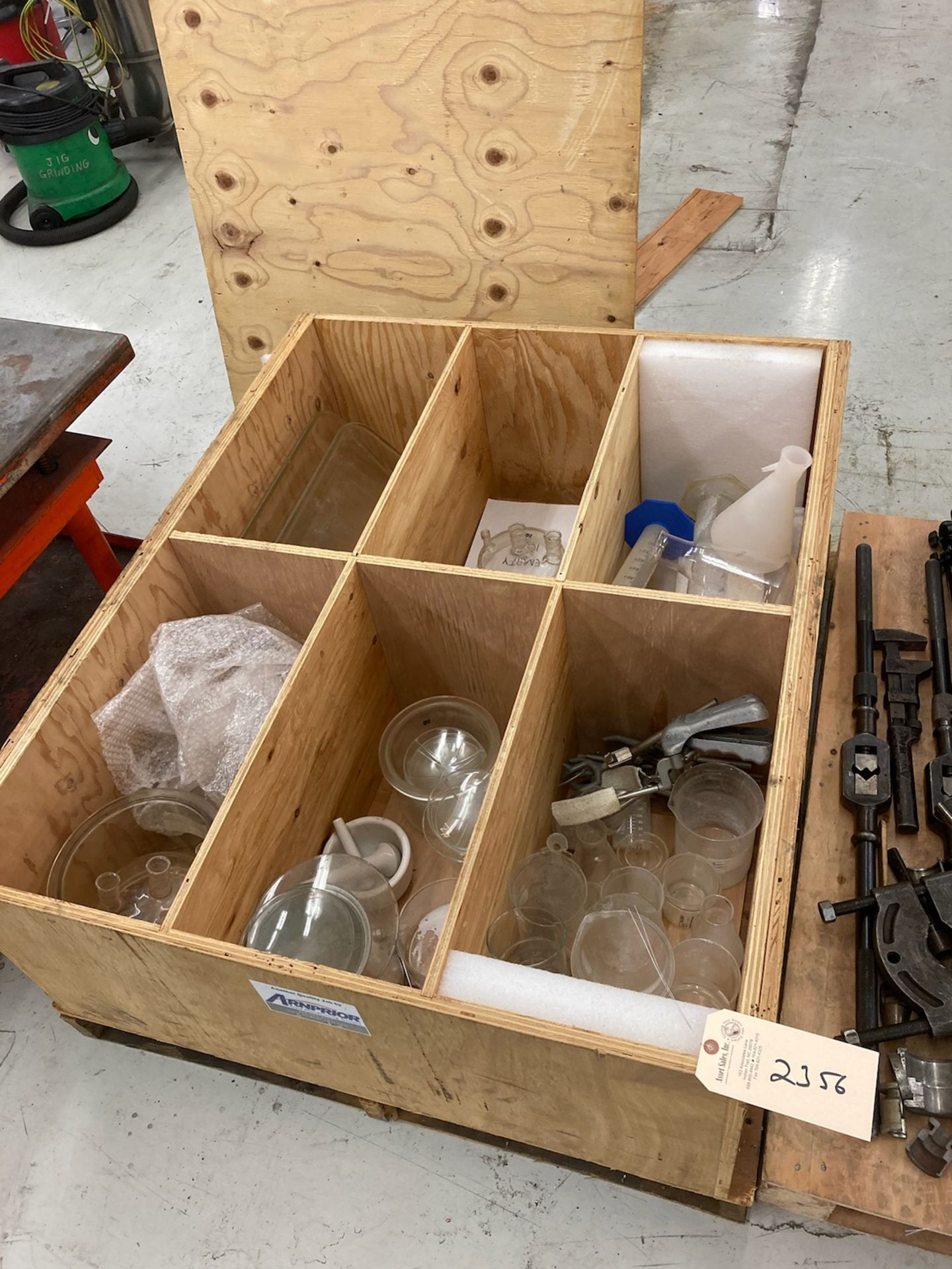 Assorted Beakers with Crate