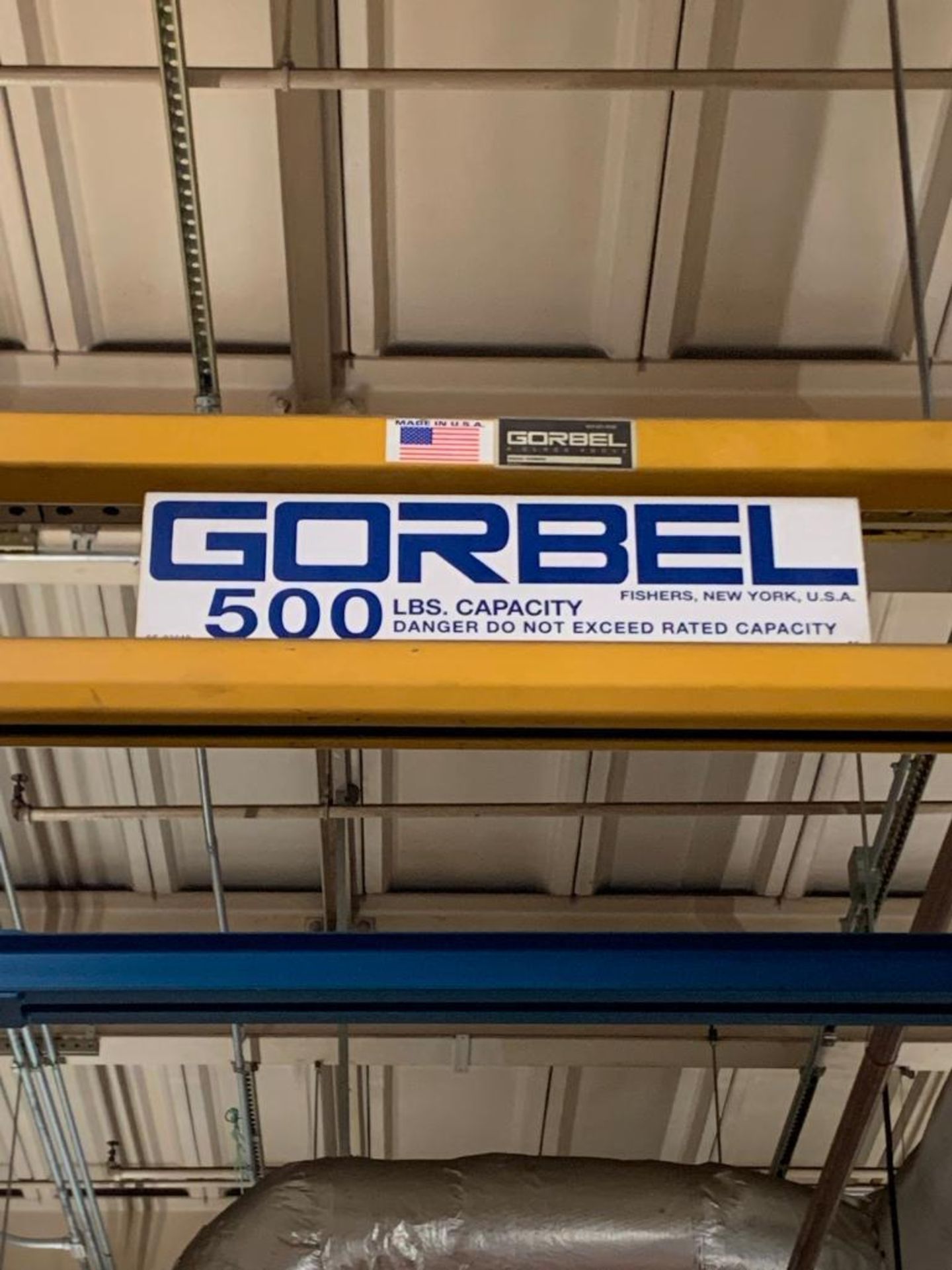 Gorbel 1/4 Ton Capacity 4-Post Free Standing Crane with CM Manual 1/4 Ton Chain Hoist