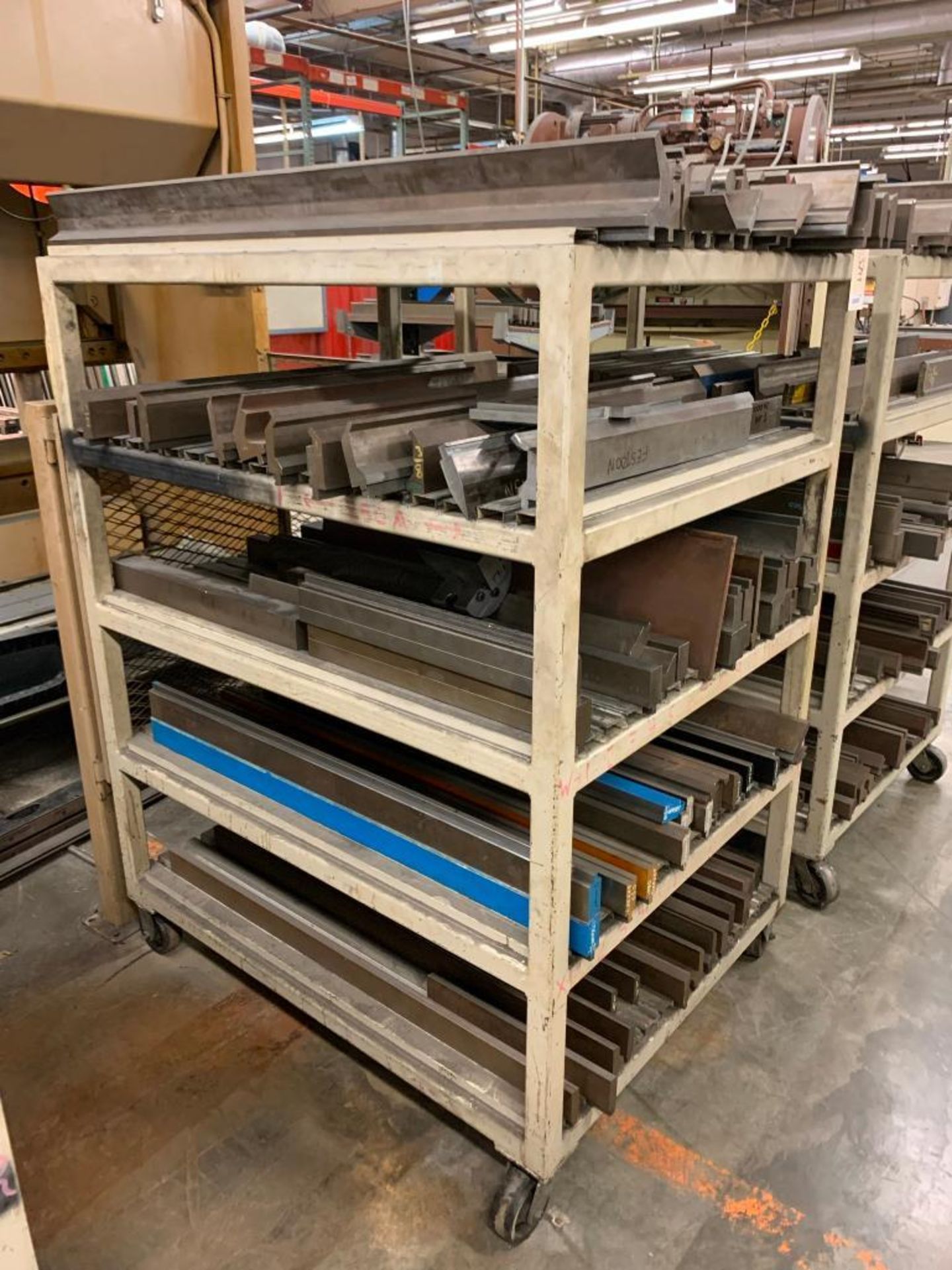 Die Rack with Assorted Press Brake Dies