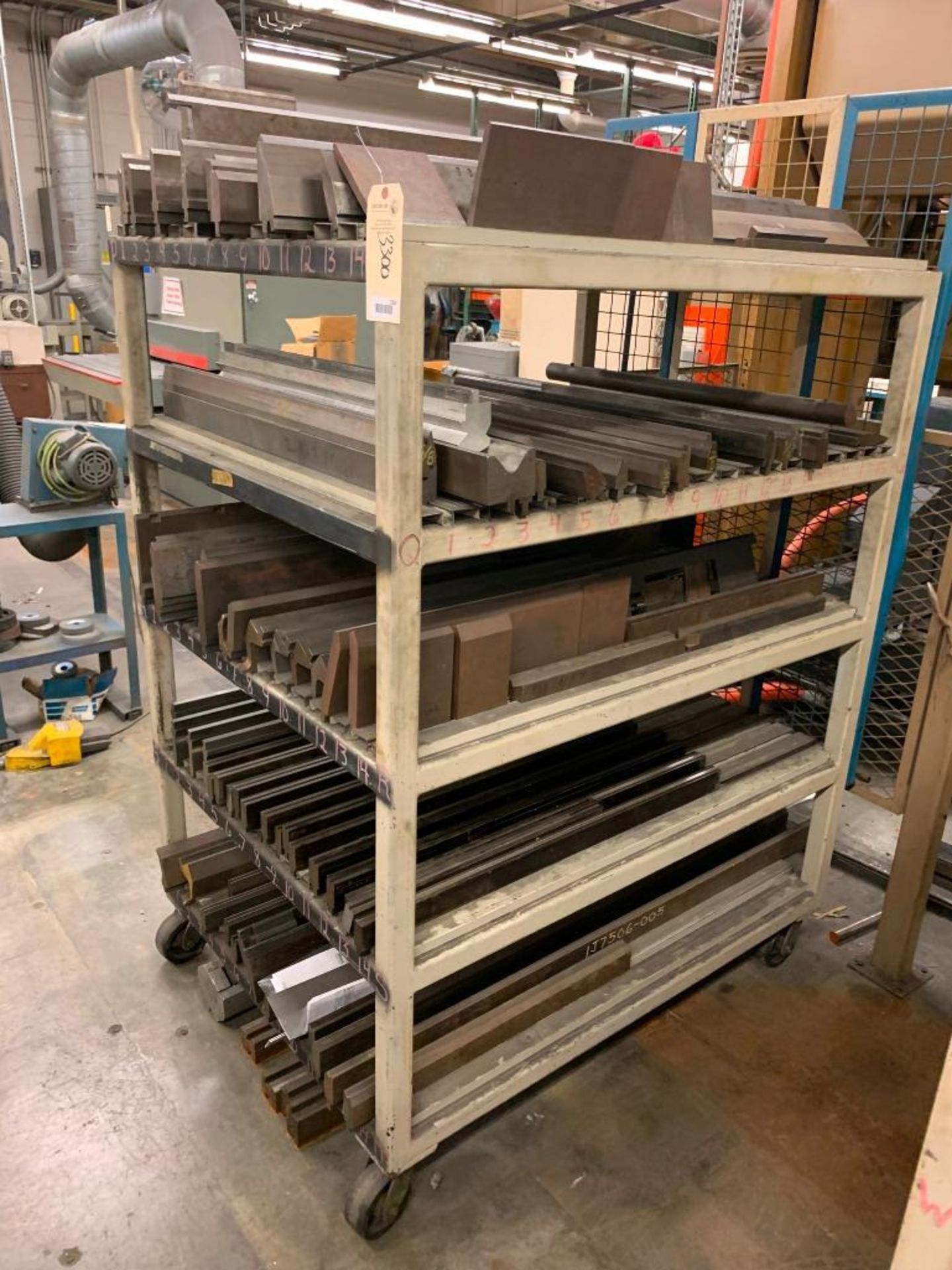 Die Rack with Assorted Press Brake Dies