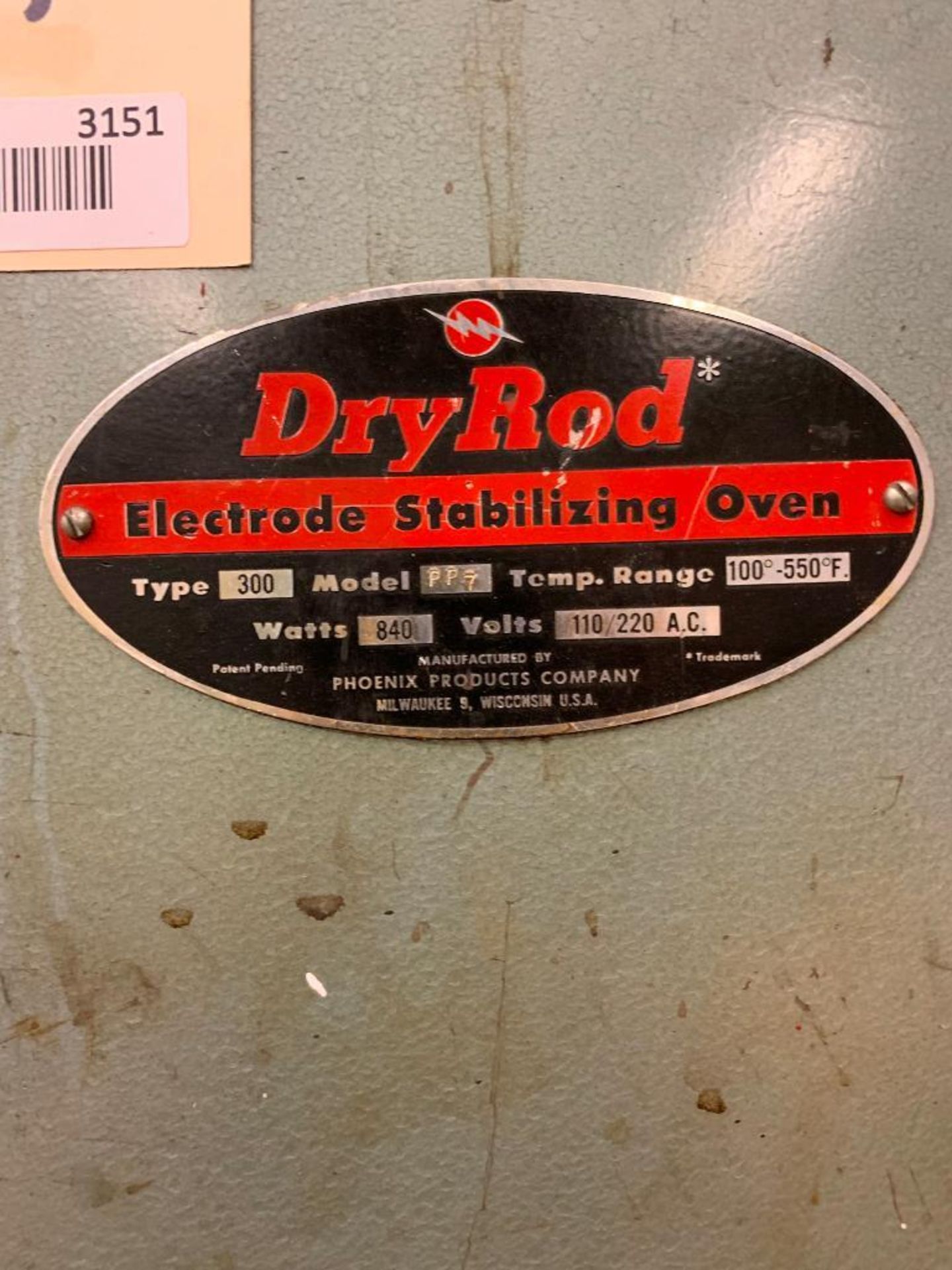 Model PP7 Type 300 Dry Rod Electrode Stabilizing Oven - Image 4 of 4