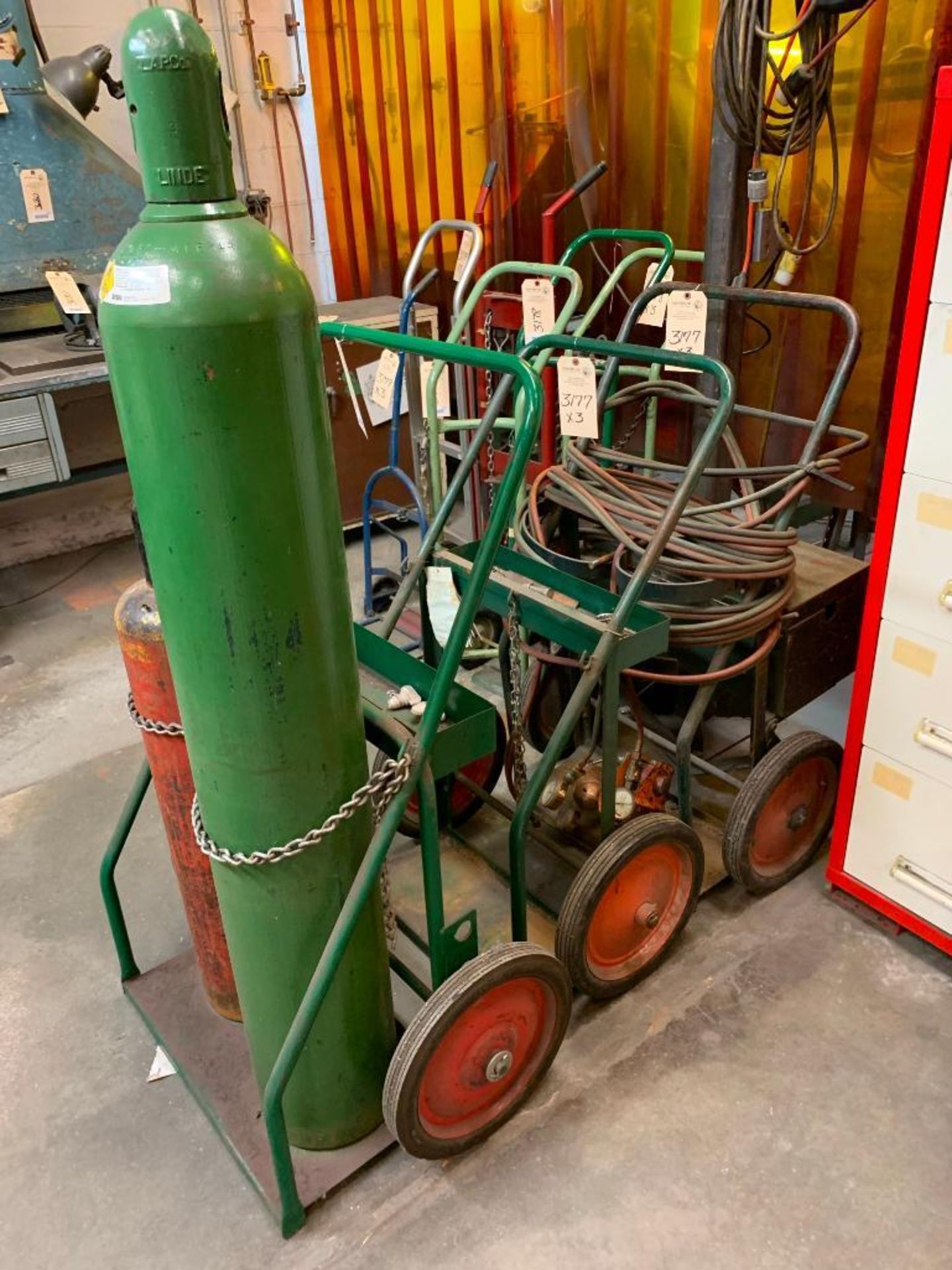 (3) Torch Carts, (1) Has Gauges & Hose (cylinders not included) - Image 2 of 3