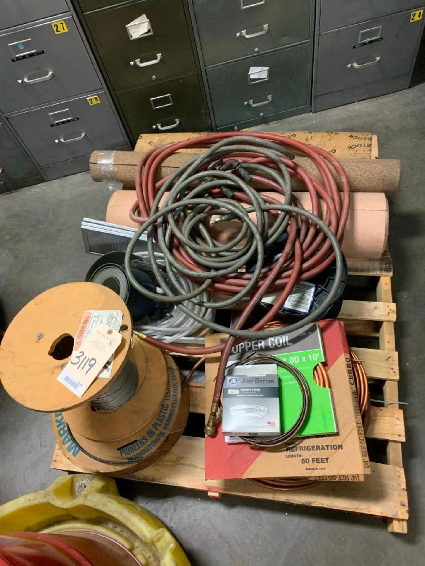 Air Hose, Copper Tubing, Gasket Material, Cable (on pallet)