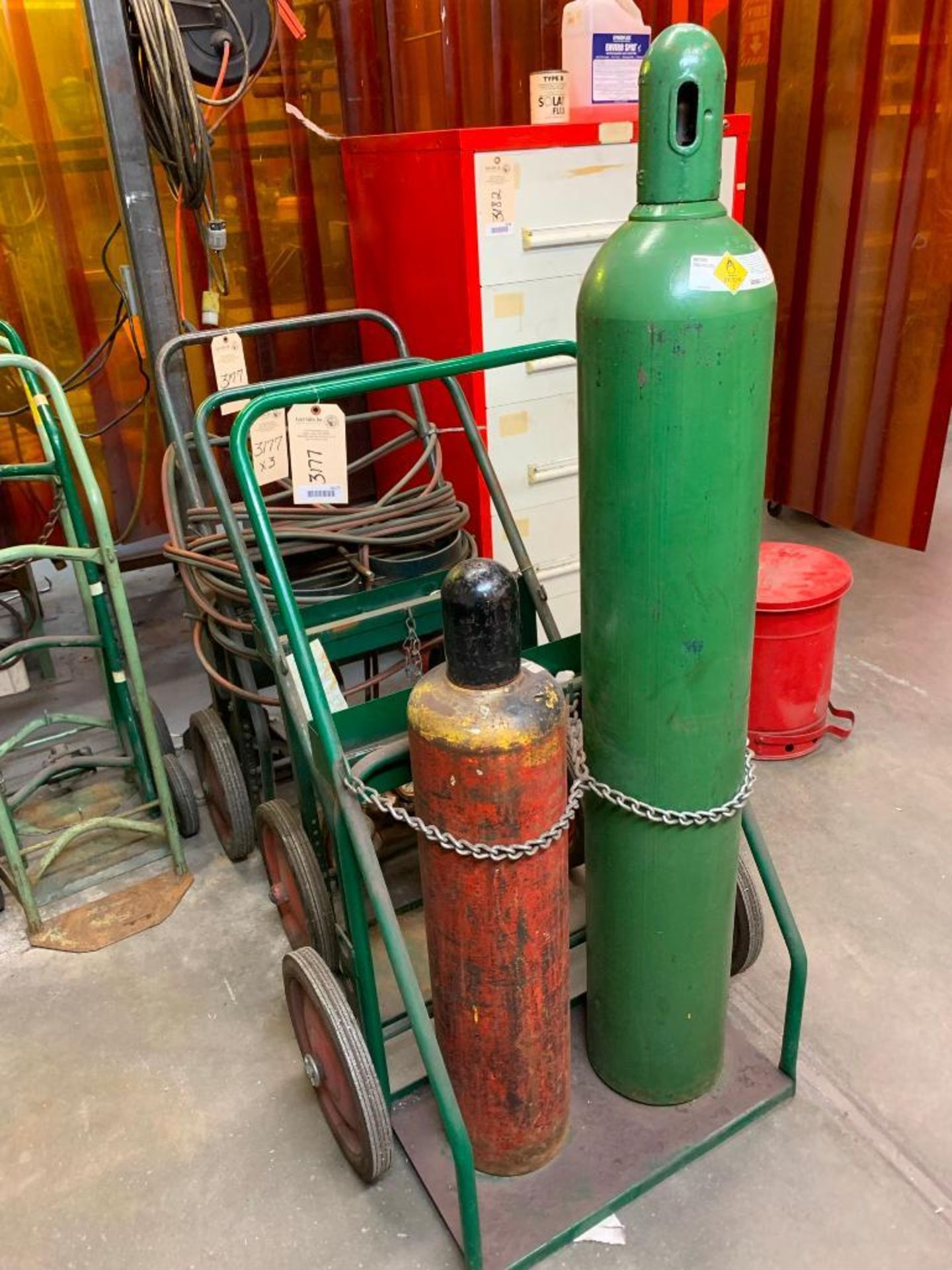 (3) Torch Carts, (1) Has Gauges & Hose (cylinders not included)