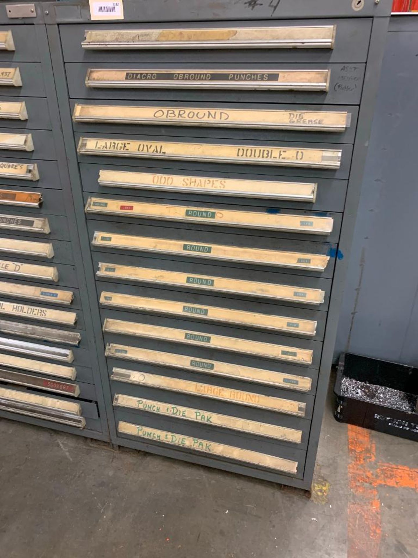 Vidmar 14 Drawer Cabinet with Punch Press Tooling