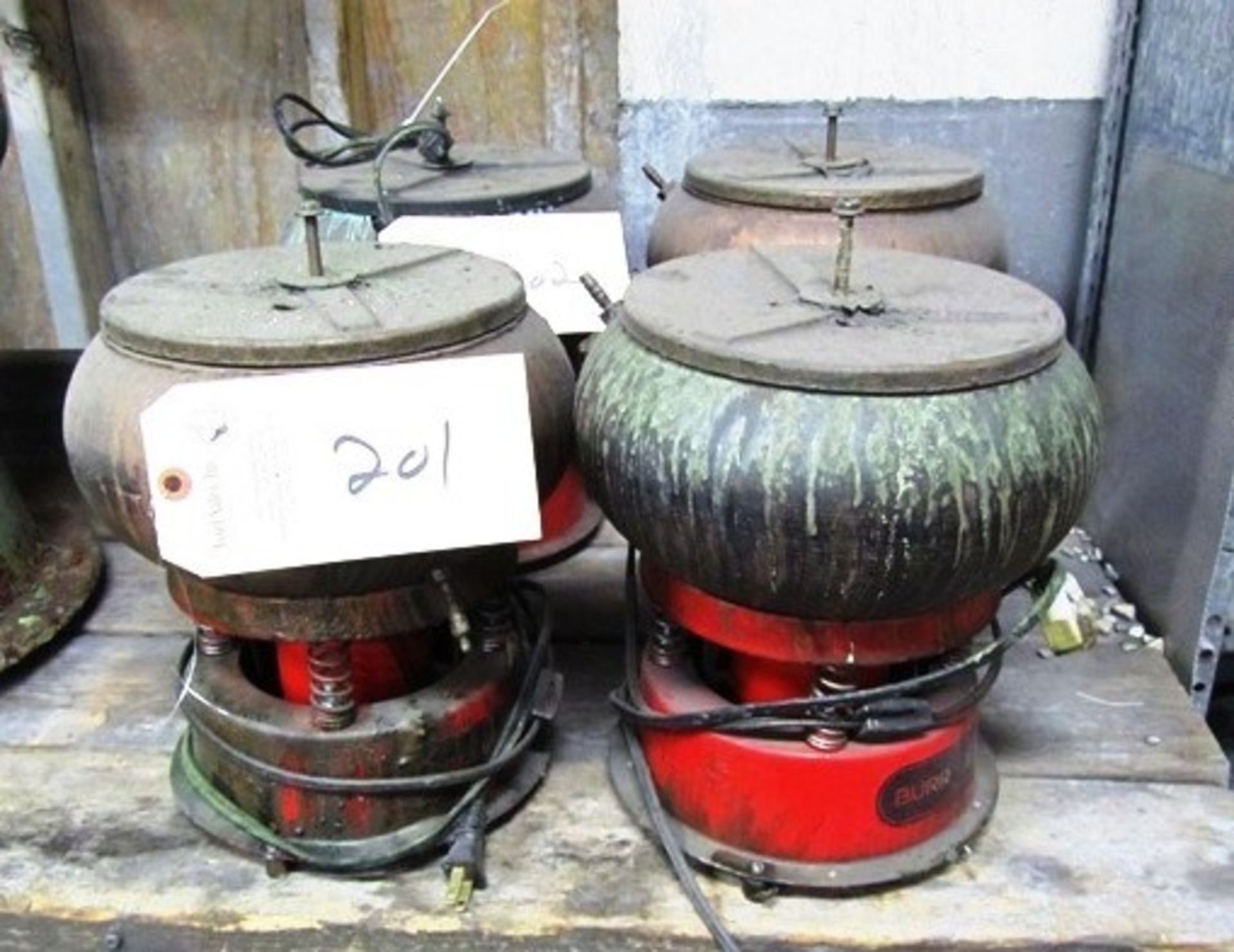 (2) Burr King Bench Type Vibratory Bowl Finishers