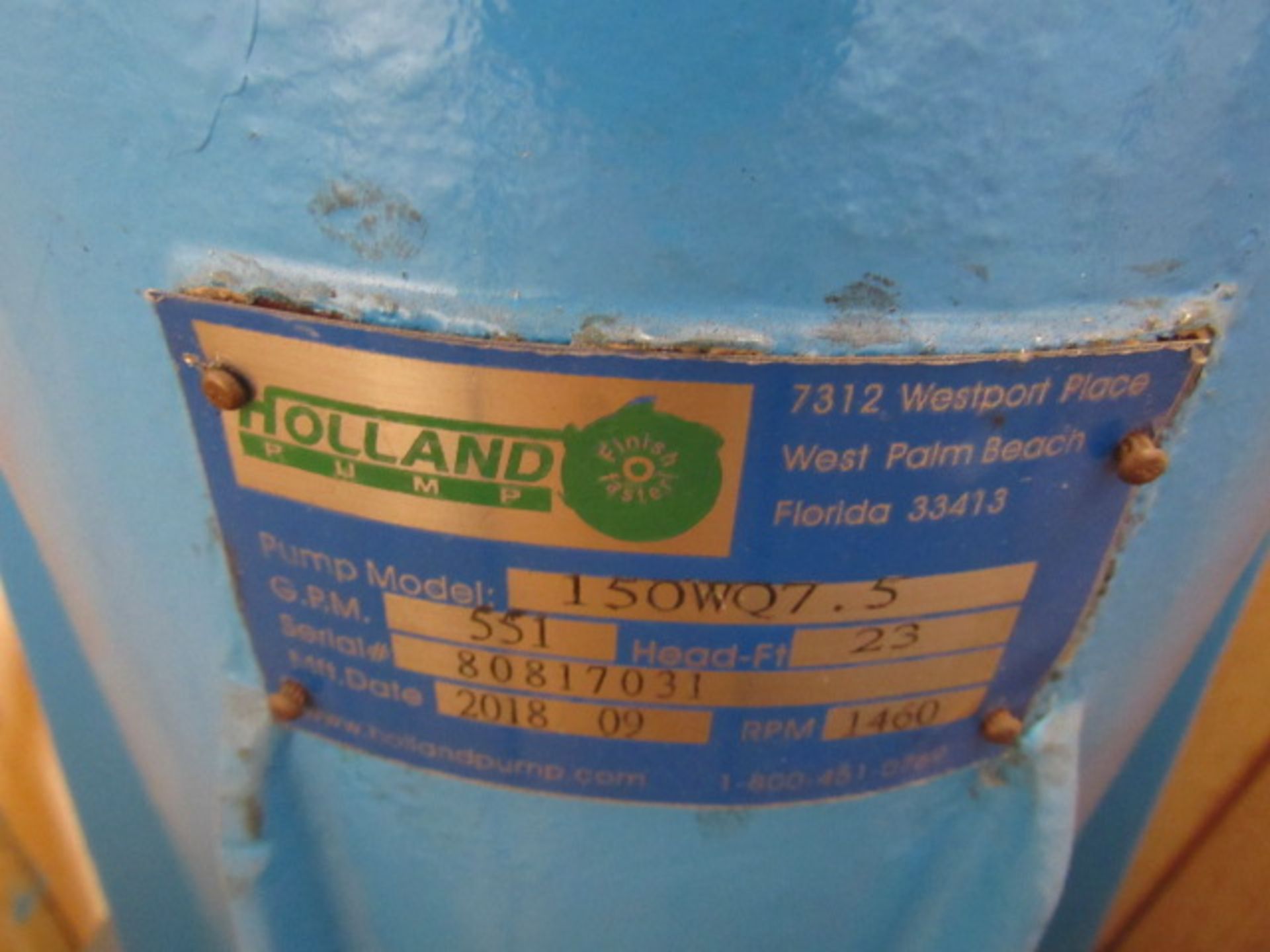 Holland Model 150WQ7.5 Electric Centrifugal Pump - Image 3 of 3