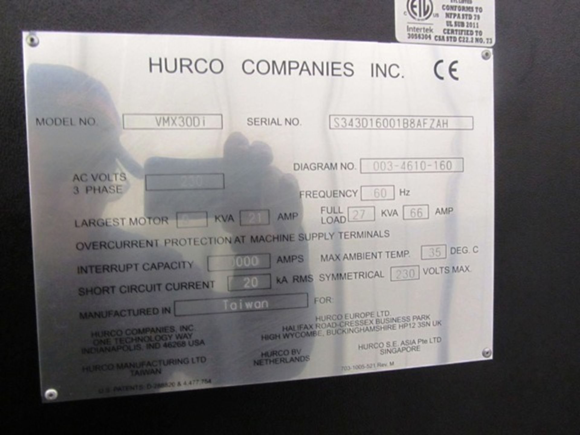 Hurco VMX30Di CNC Vertical Machining Center - Image 7 of 7