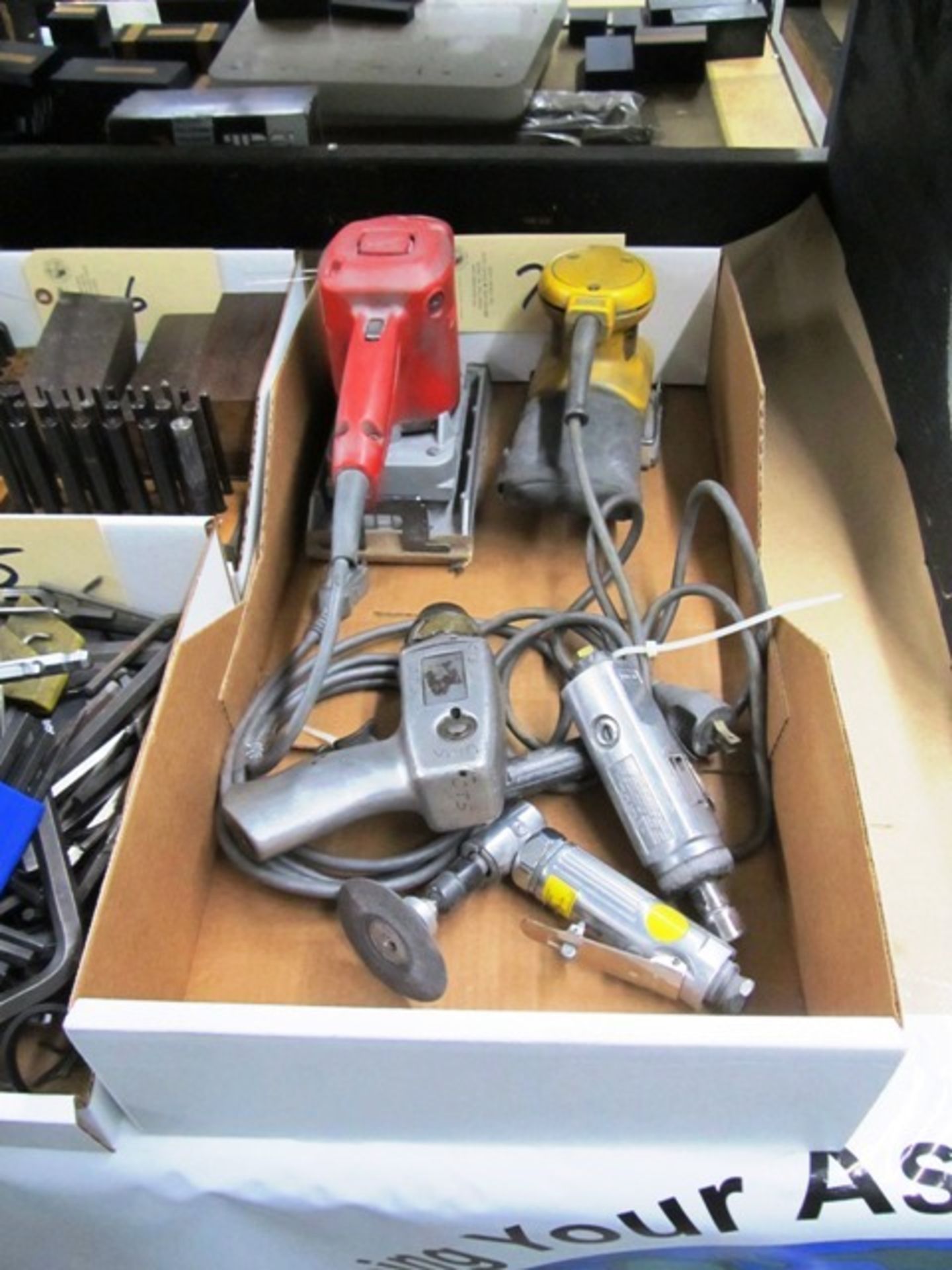 (2) Electric Sanders & (3) Assorted Pneumatic Tools