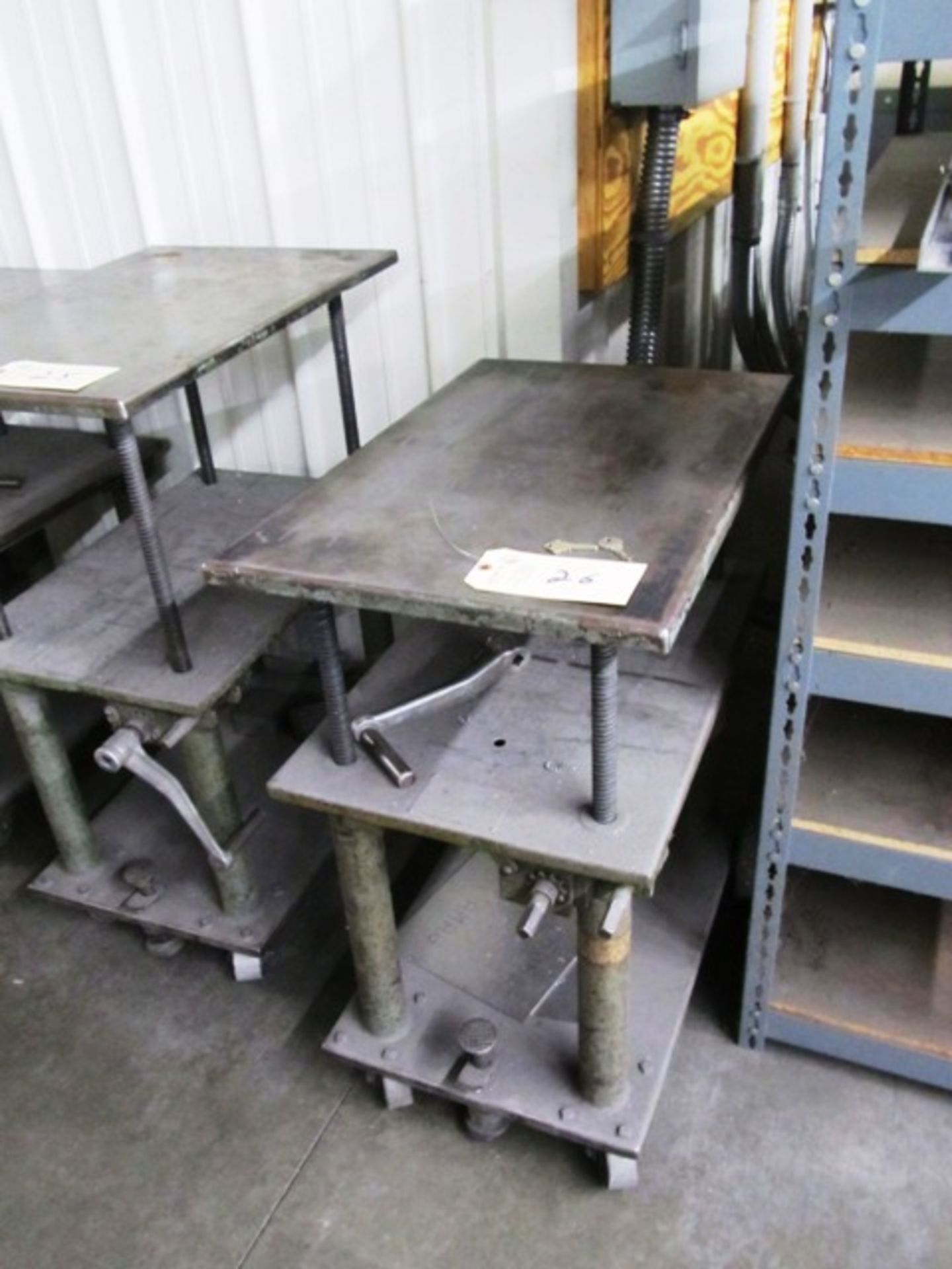 Hand Crank Die Lift Cart with Pedal Stop