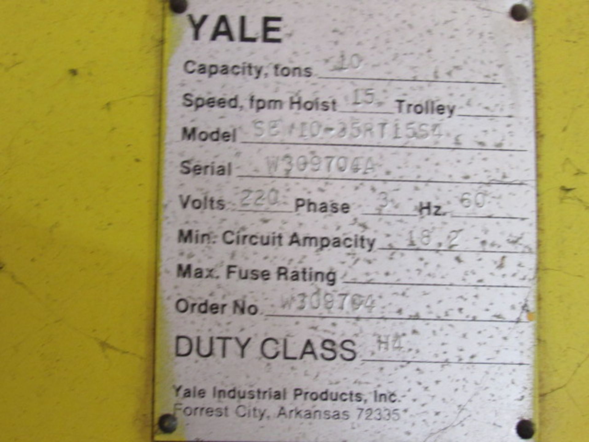 Yale Series 2000 10 Ton Freestanding Monorail Overhead Hoist System - Image 9 of 9
