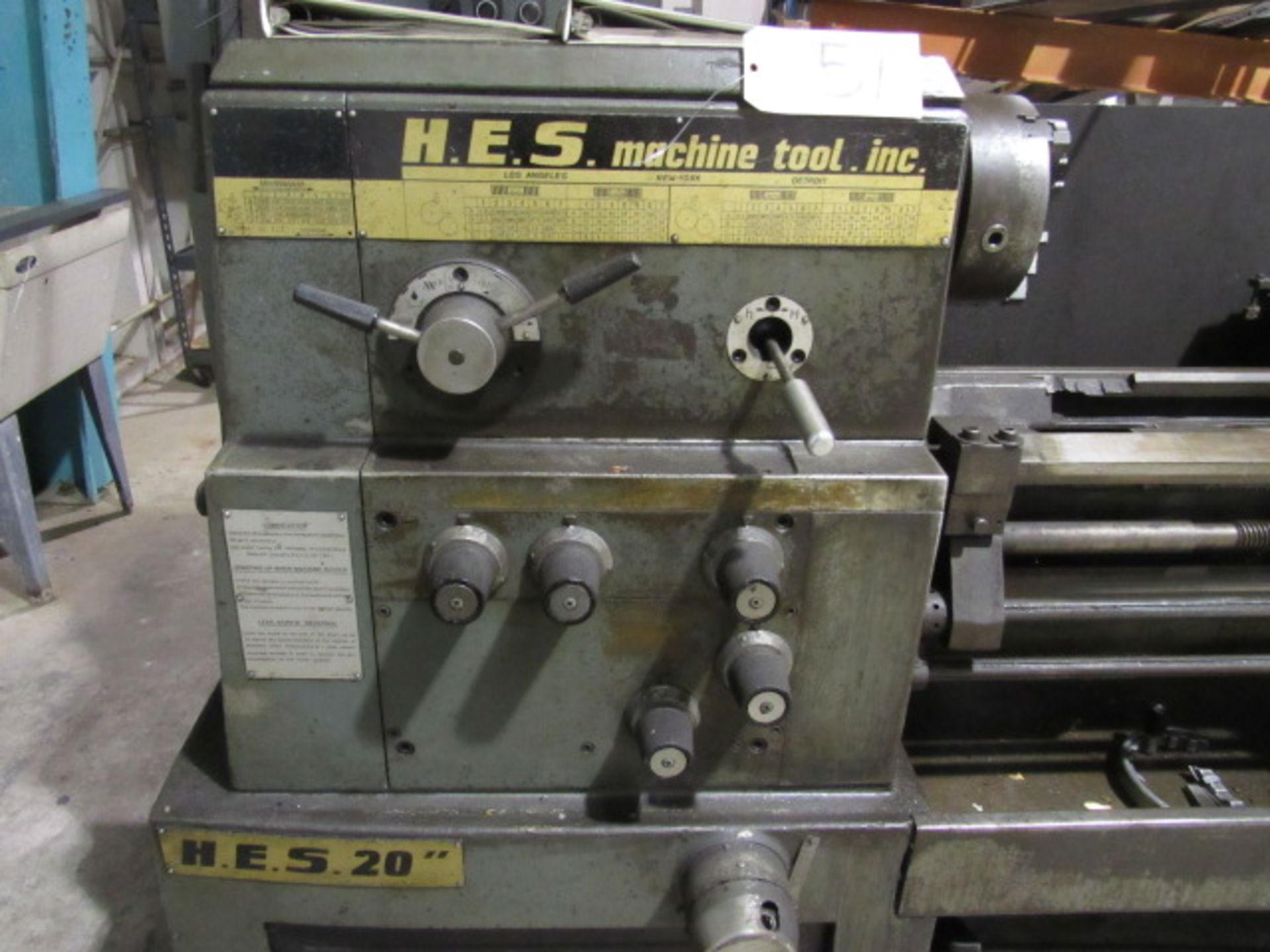 H.E.S. Machine Tool 20'' Type 550 Engine Lathe - Image 5 of 10