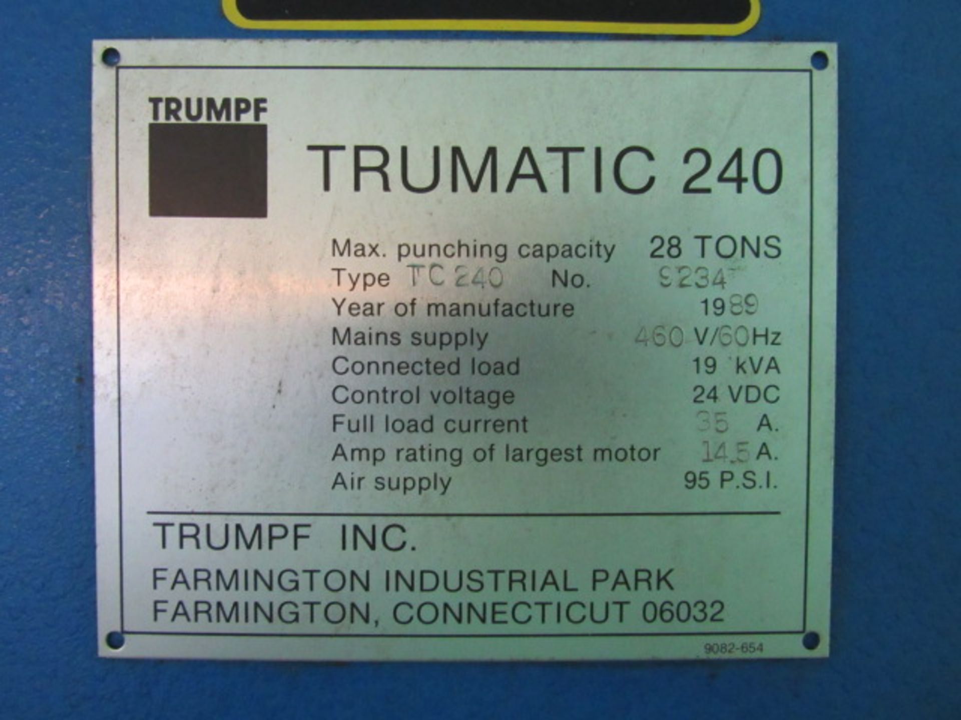 Trumpf Trumatic 240 28 Ton CNC Turret Punch - Image 9 of 11