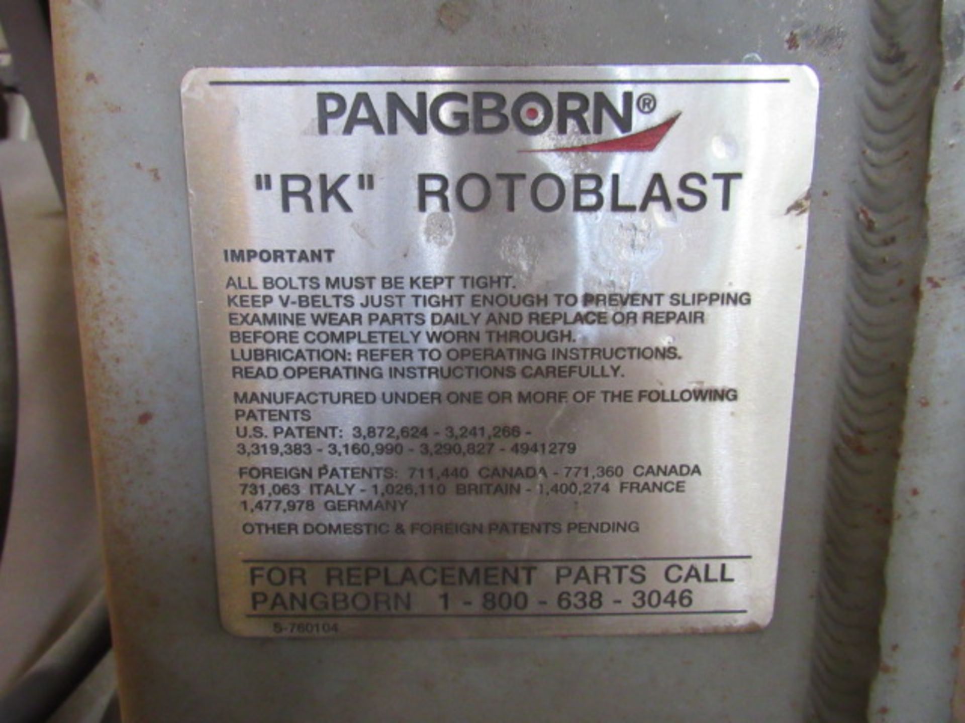 Pangborn ES1885-22 RK Conveyor Rotoblast Machine - Image 7 of 8