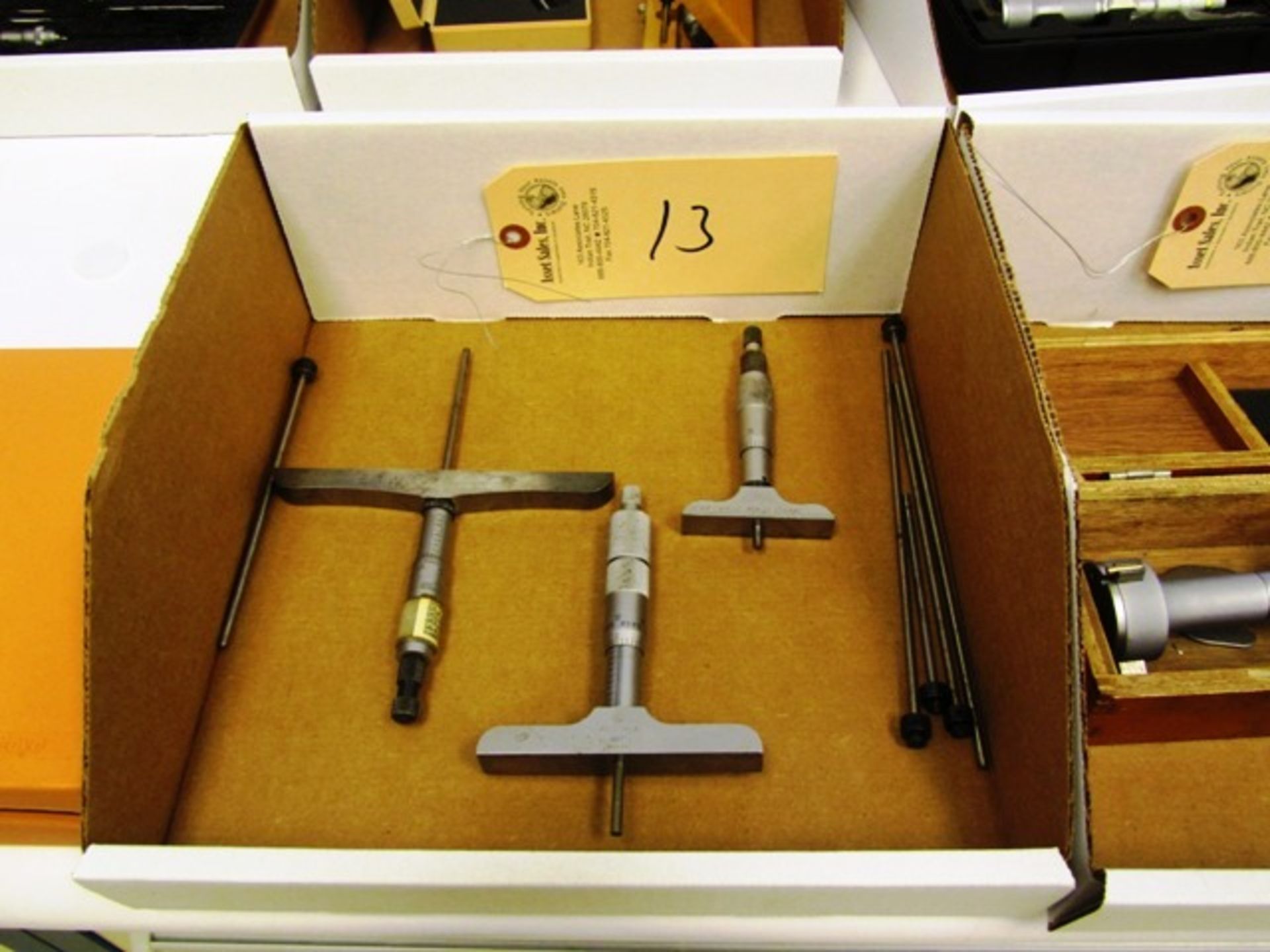 (1) Starrett, (1) Mitutoyo, (1) Draper Depth Micrometers