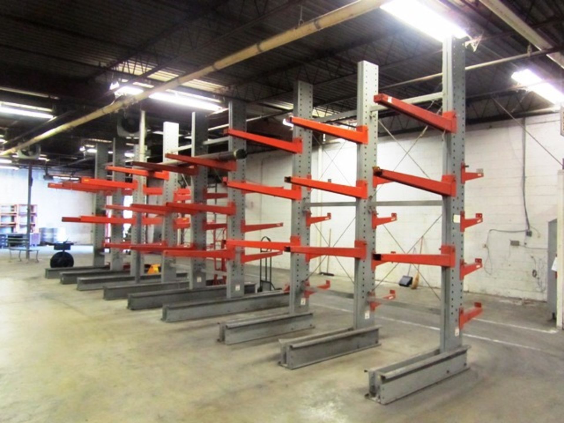 3 Sections 9-Uprights of Cantilever Racks (no contents)