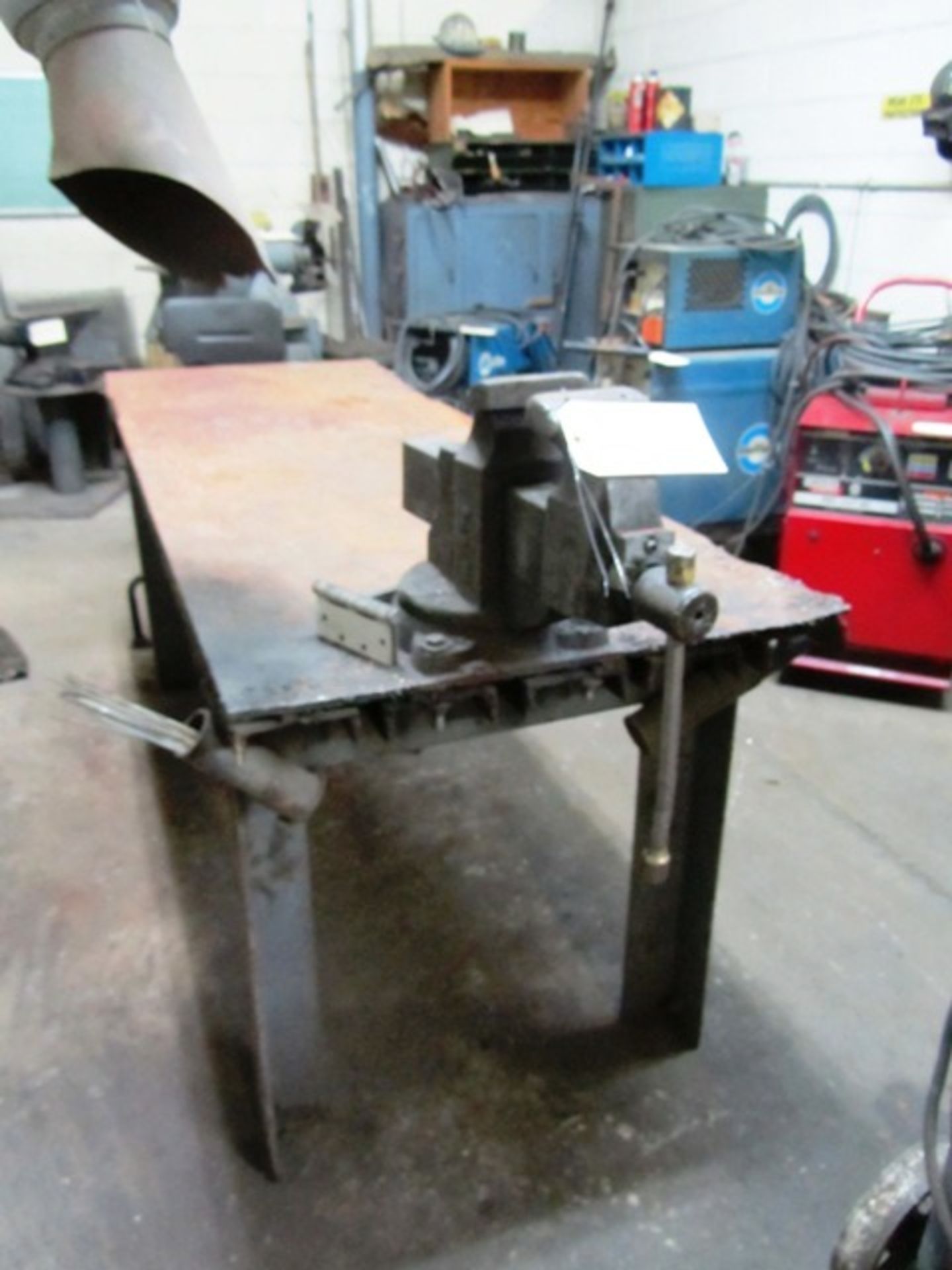 4'' Bench Vise with 2' x 8' Steel Table