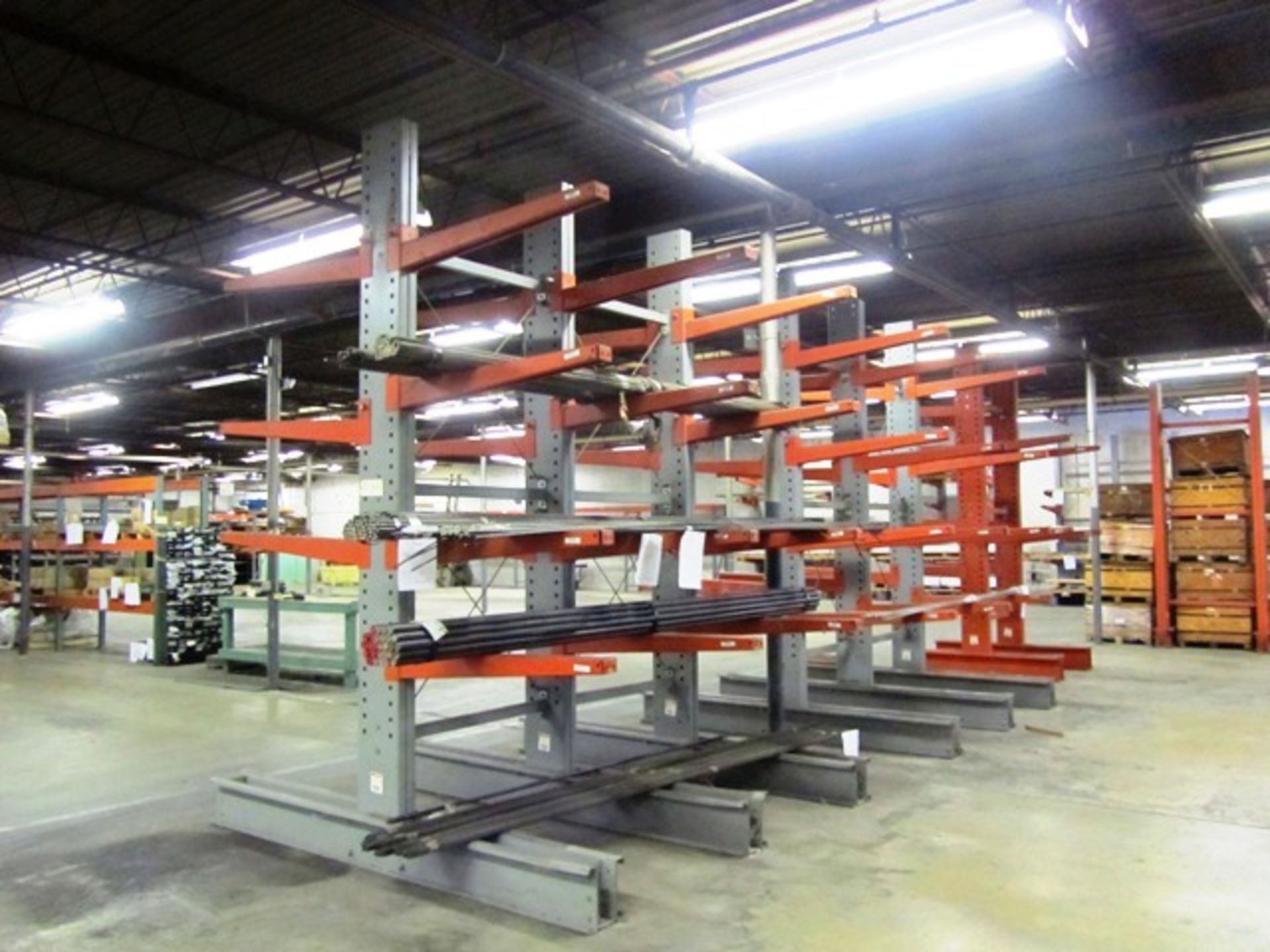 3 Sections 8-Uprights of Cantilever Racks (no contents)