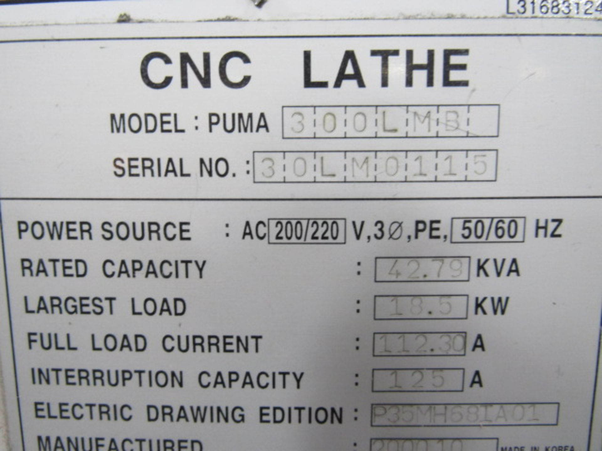 Daewoo Puma 300LMB CNC Turning Center - Image 9 of 9