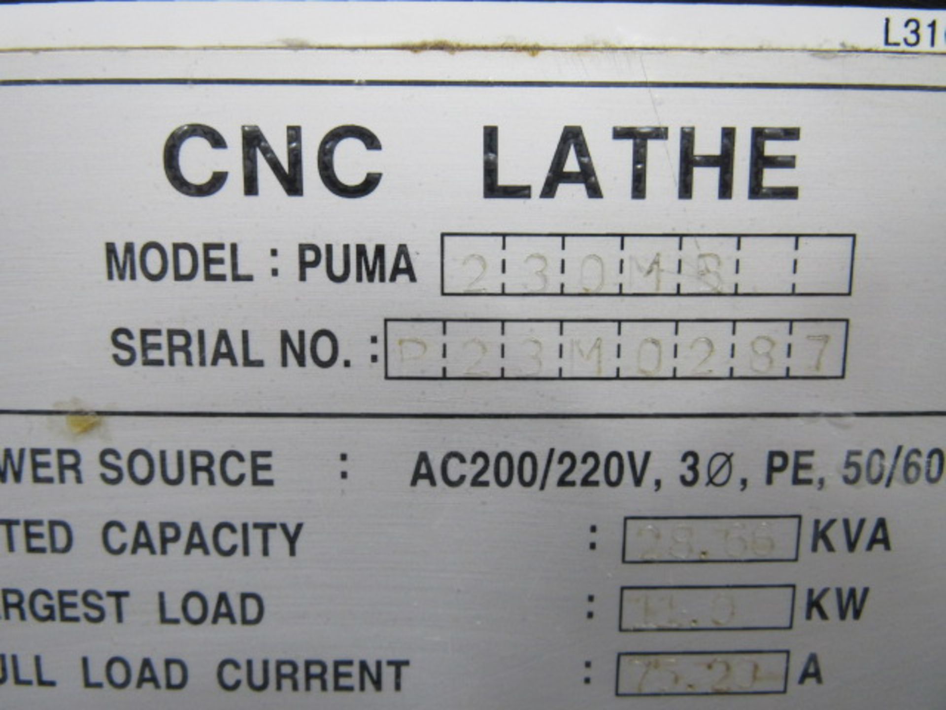 Daewoo Puma 230MB CNC Turning Center - Image 9 of 9