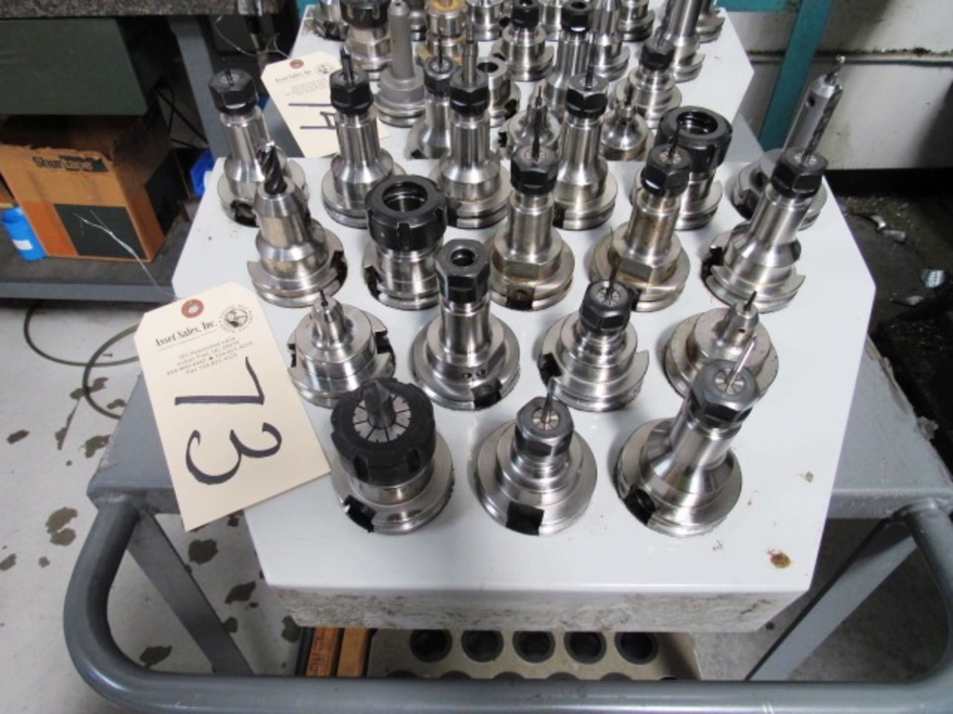 (18) 40 Taper Tool Holders & Haas Rack