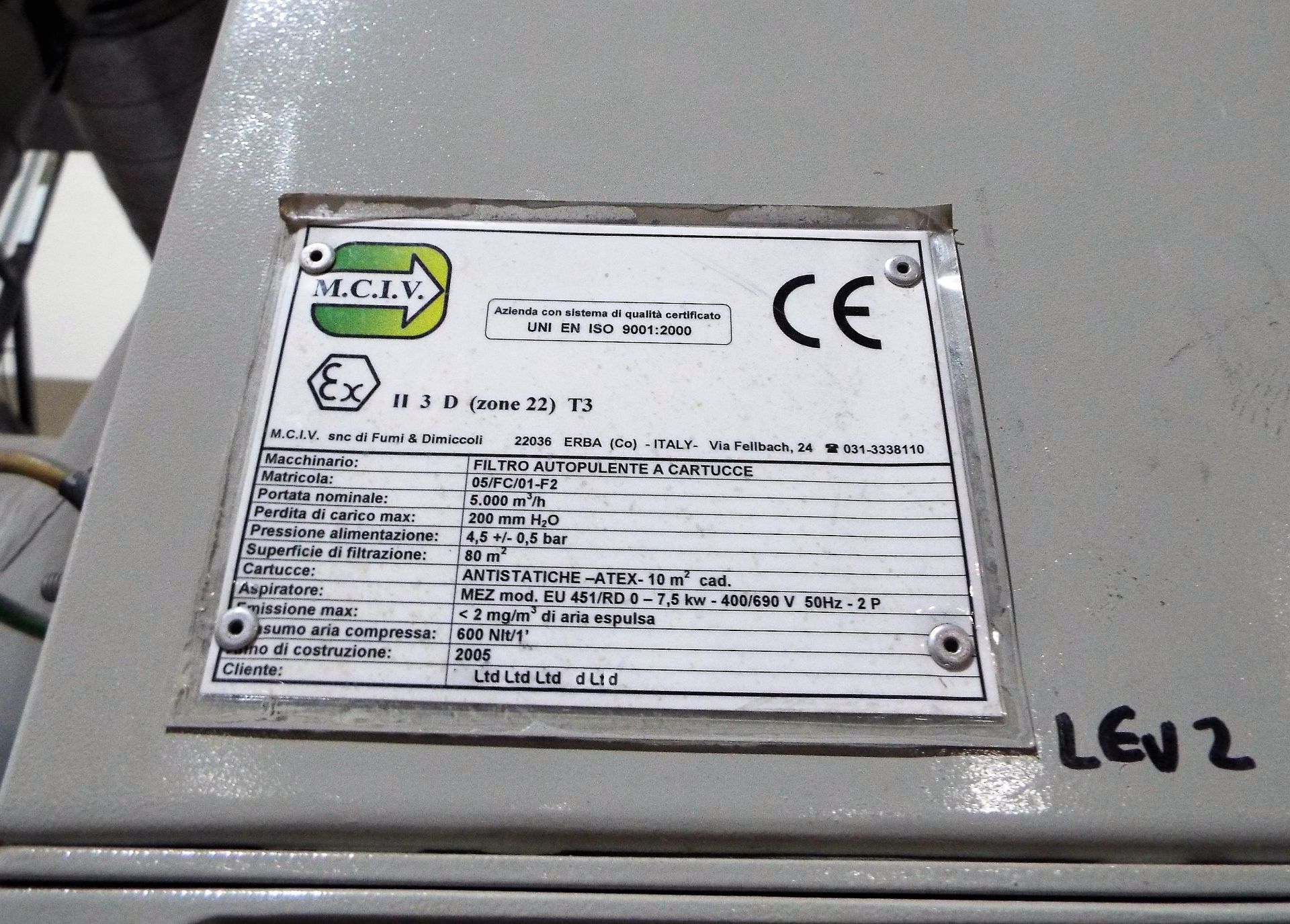 Atex Rated Reverse Jet Dust Extractor - Image 2 of 4