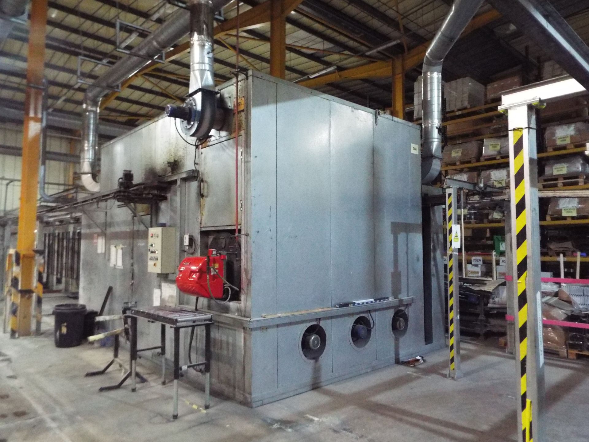 Shuttle Type Fan Assisted Curing Oven & Infeed/Outfeed Overhead Conveyor