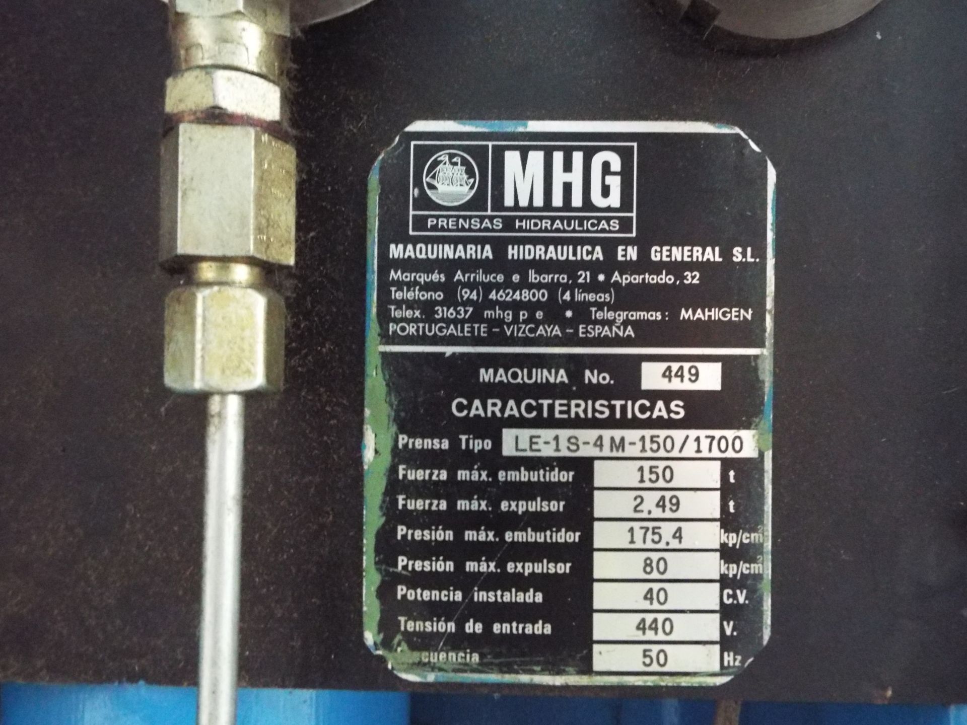 MHG 150Tonne (Maquinaria Hidraulica en General) Hot Compression Moulding Press - Image 4 of 49